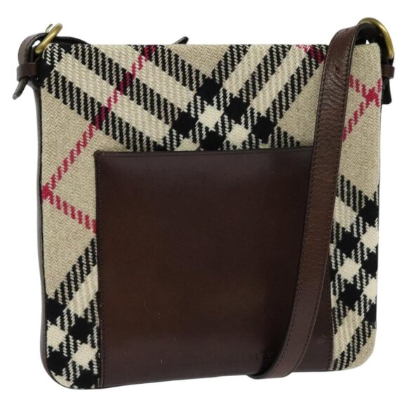 BURBERRY Nova Check Shoulder Bag Canvas Beige Auth 113146 - Picture 1 of 15